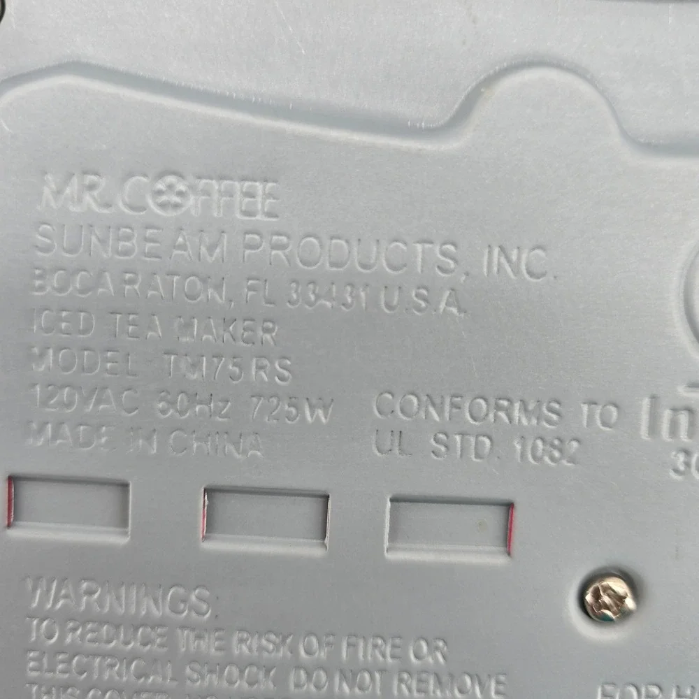 Mr. Coffee Iced Tea Maker TM75RS Brew Strength Selector White Red 3 Quart